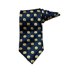 Keith Daniels Halloween Pumpkins Jack O Lantern Holiday Novelty Necktie Silk